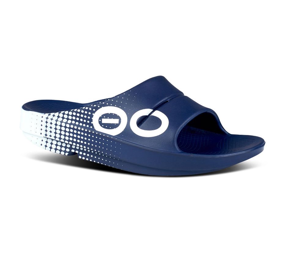 Oofos Ooahh Sport - Women's Slide Navy / White - Canada ( JBFC-71985 )